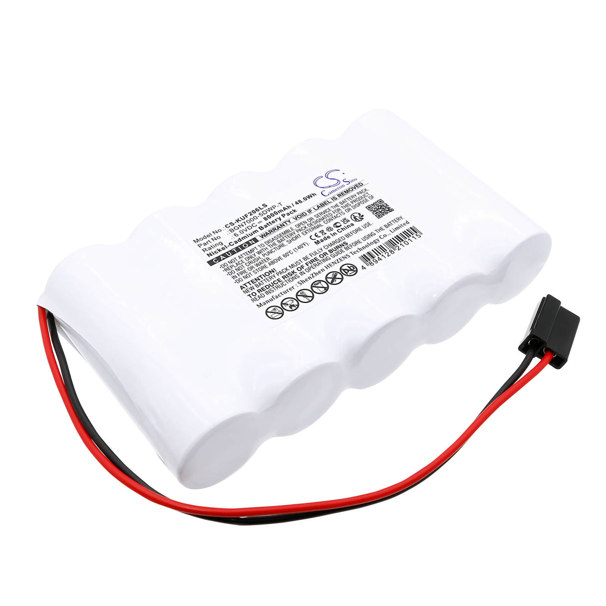 6.0V, Ni-CD, 8000mAh, batterie d'éclairage de secours s'adapte à Kaufel, Bgn7000-5dwp-t, 2006, 48.0Wh Éclairage de secours Cameron Sino Technology Limited