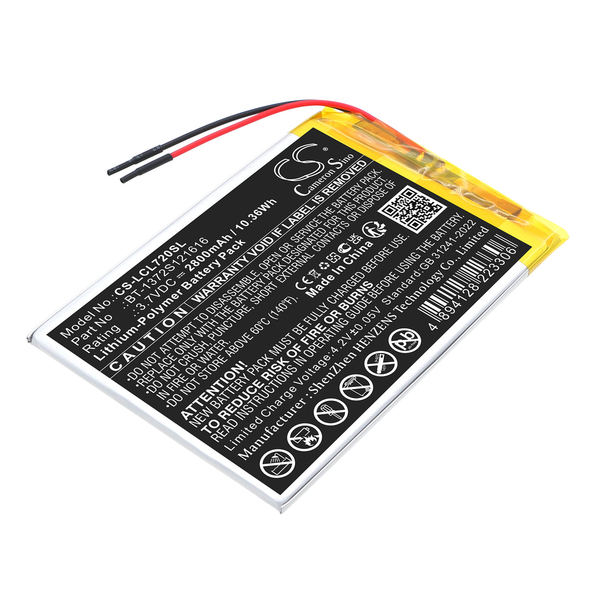 3.7V, Li-Polymer, 2800mAh, Tablet battery fits Polaroid, SR3070110P, MIDS747PXE, MIDS747PXE52, 10.36Wh Tablet Cameron Sino Technology Limited