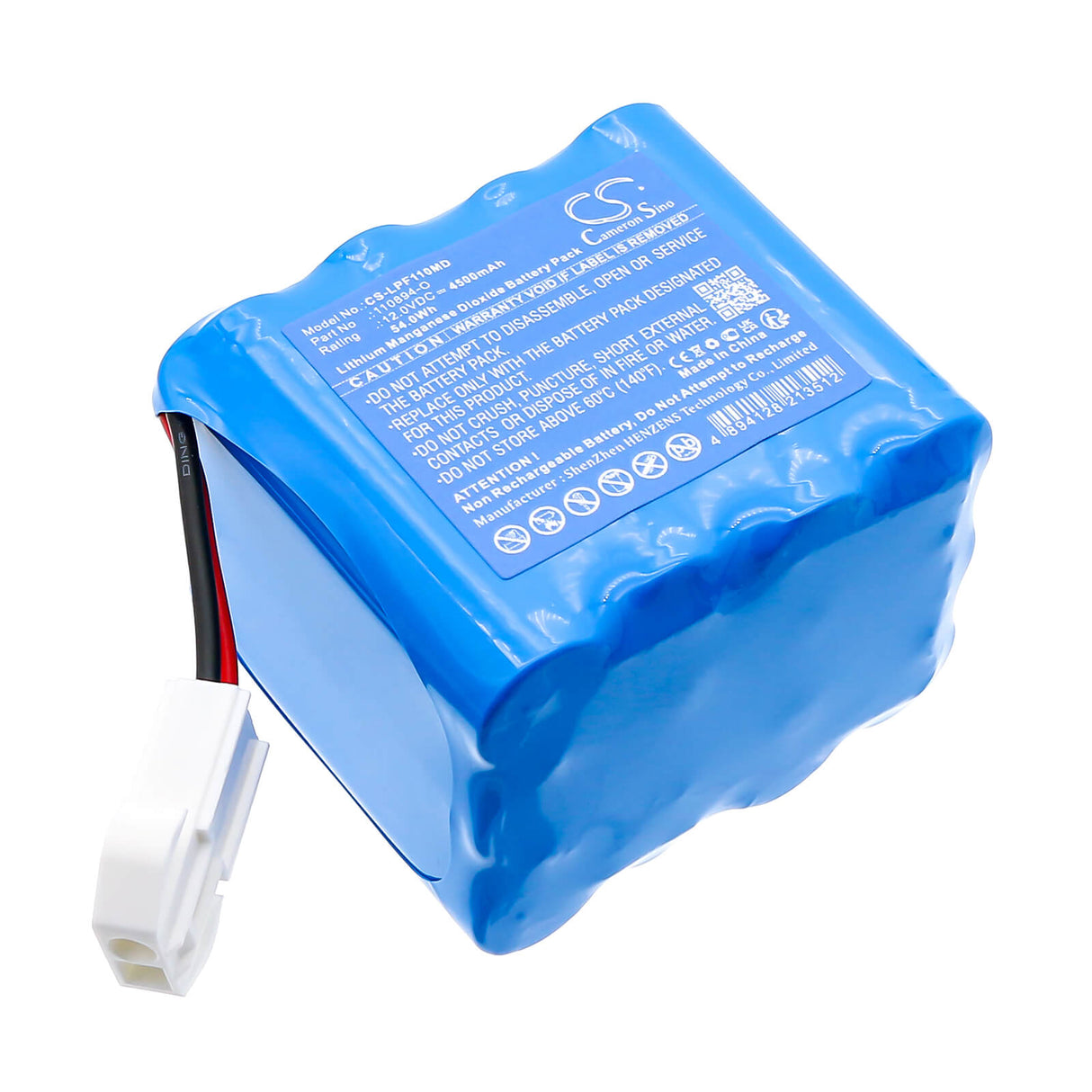 12.0V, Li-MnO2, 4500mAh, Medical battery fits Life-point, Defibrillator Aed Pro, Pro Aed, 54.0Wh Medical Cameron Sino Technology Limited (Medical)
