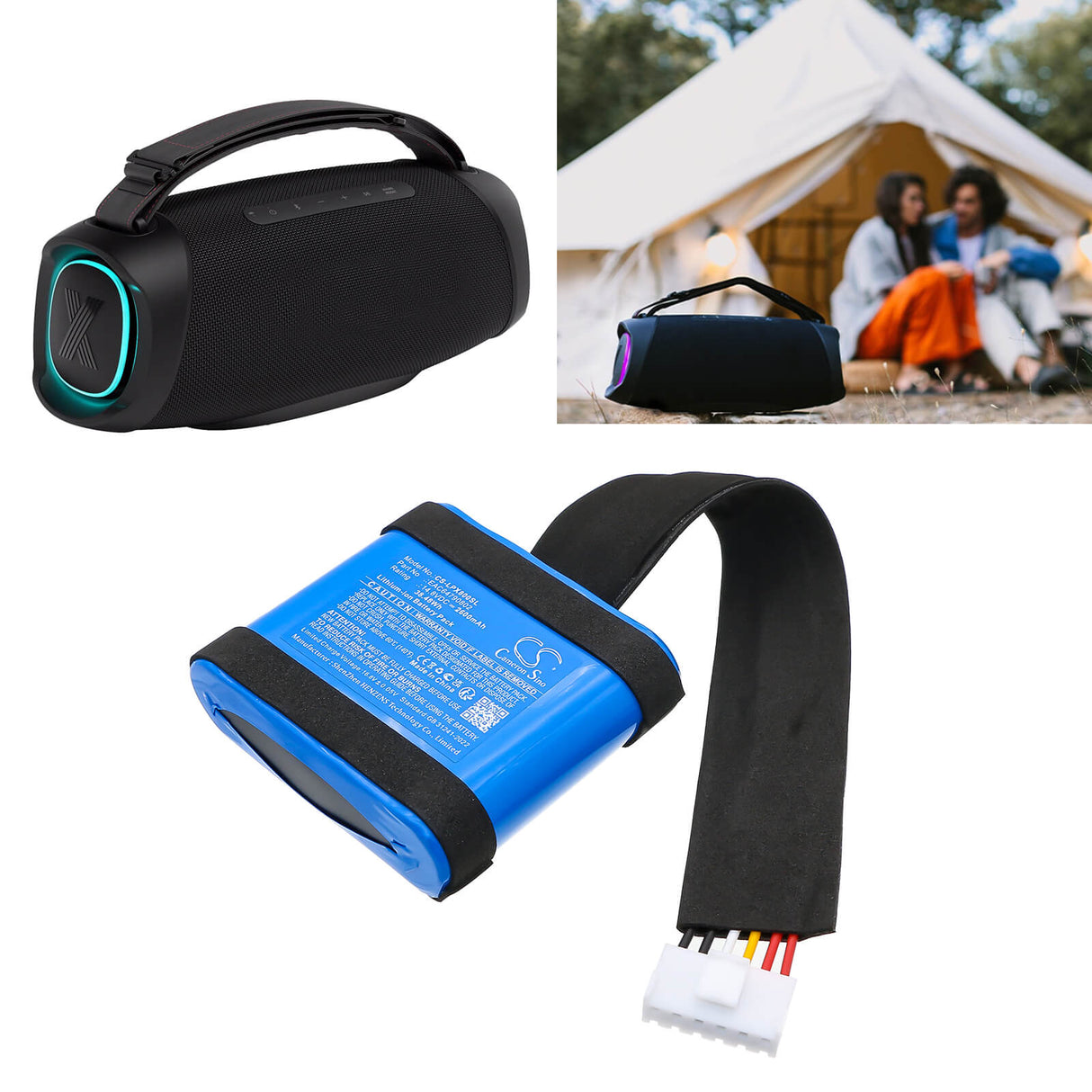 14.8V, Li-ion, 2600mAh, Batterie de haut-parleur compatible avec Lg, Eac64790802, Xboom Xg8t, 38.48Wh Haut-parleur Cameron Sino Technology Limited