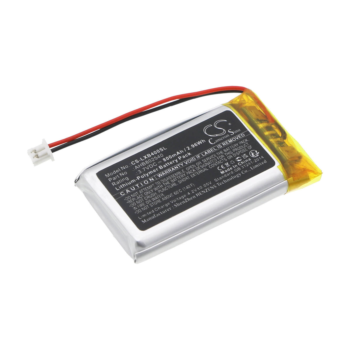 3.7V, Li-Polymer, 800mAh Headset Battery Fits Lexin, Ft4 Pro, Lx-b4fm, 2.96Wh Wireless Headset Cameron Sino Technology Limited