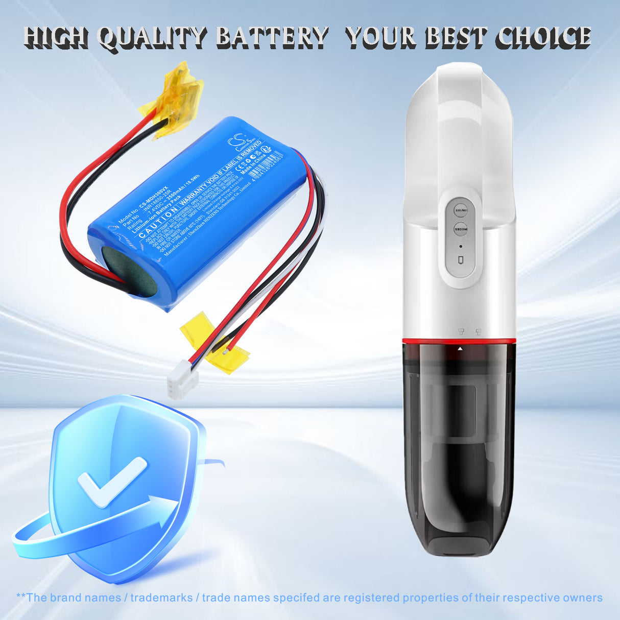 7.4V, Li-ion, 2500mAh, Vacuum battery fits Midea, INR18650-25R, H3, 18.5Wh Vacuum Cameron Sino Technology Limited