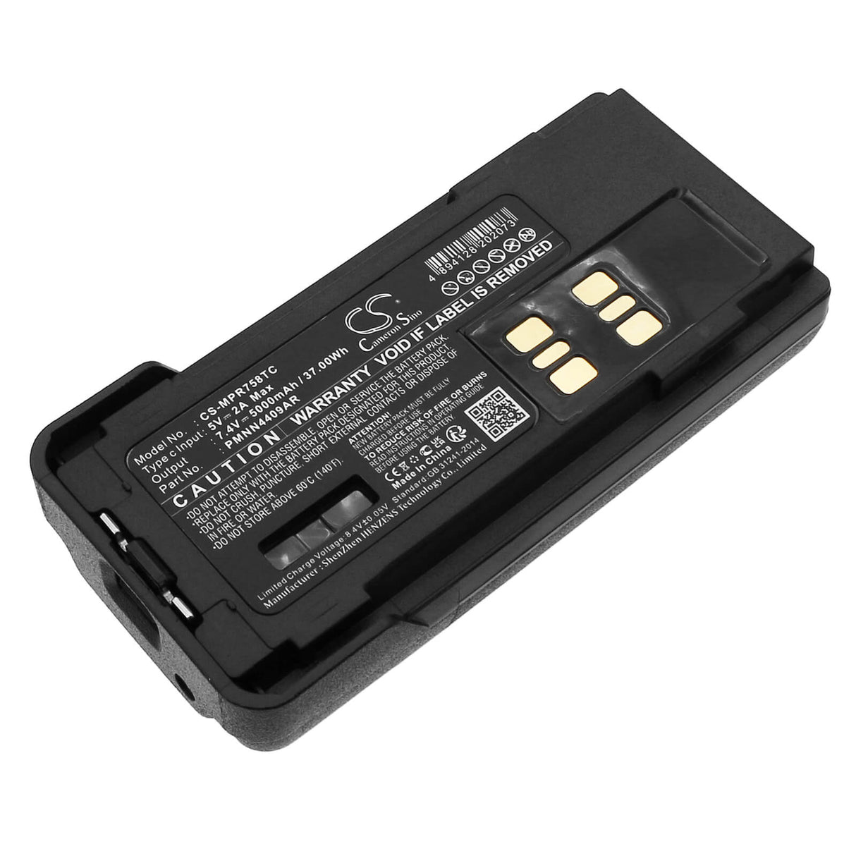 7.4V, Li-ion, 5000mAh, Two-Way Radio Battery with USB-C Charge port, fits Motorola, Apx2000, Apx3000, 37.00Wh Two-Way Radio Cameron Sino Technology Limited