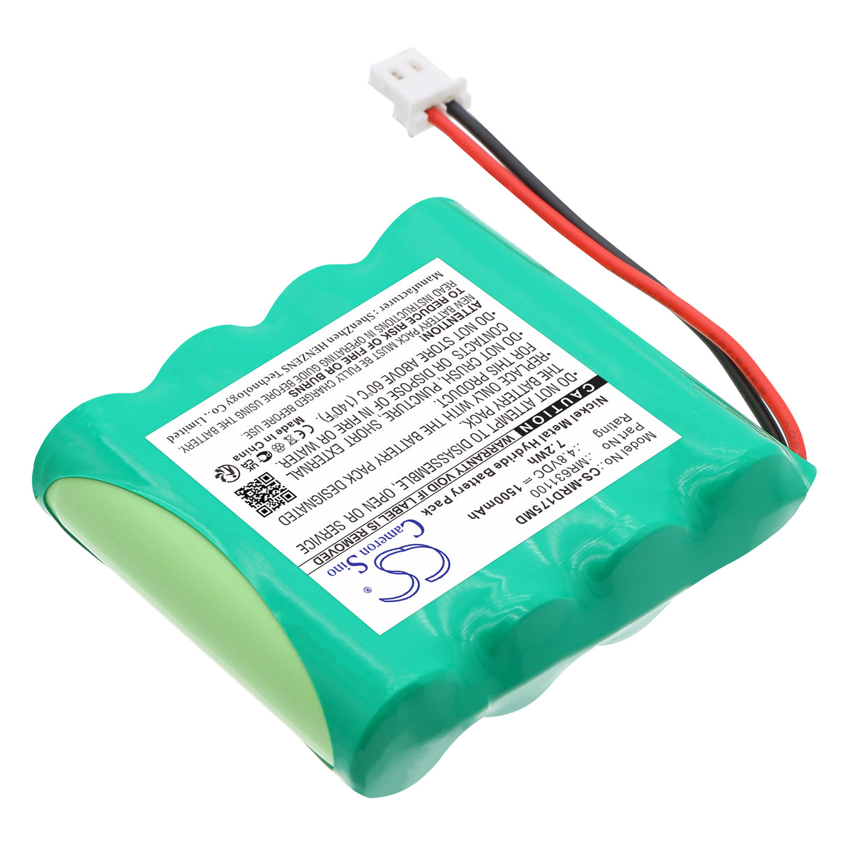4.8V, Ni-MH, 1500mAh, Batterie médicale compatible avec Medready, MR631100, Distributeur de médicaments 1750, Distributeur de médicaments MR-357, 7.2Wh Medical Cameron Sino Technology Limited (Médical)