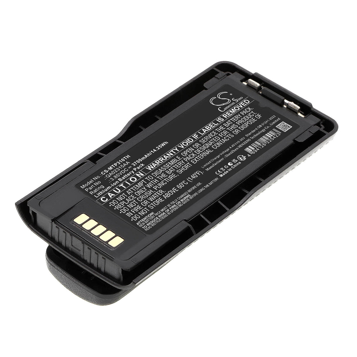 3.85V, Li-ion, 3700mAh, Two-Way Radio battery fits Motorola, PMNN4522A, MTP600, MTP3000, 14.25Wh Two-Way Radio Cameron Sino Technology Limited