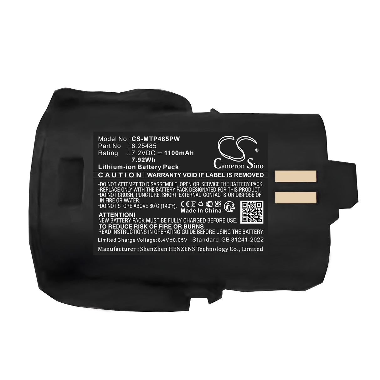 7.2V, Li-ion, 1100mAh, Power Tools battery fits Metabo, 6.25485, 6.25485, 6.25485 Cordless Drill, 7.92Wh Power Tools Cameron Sino Technology Limited