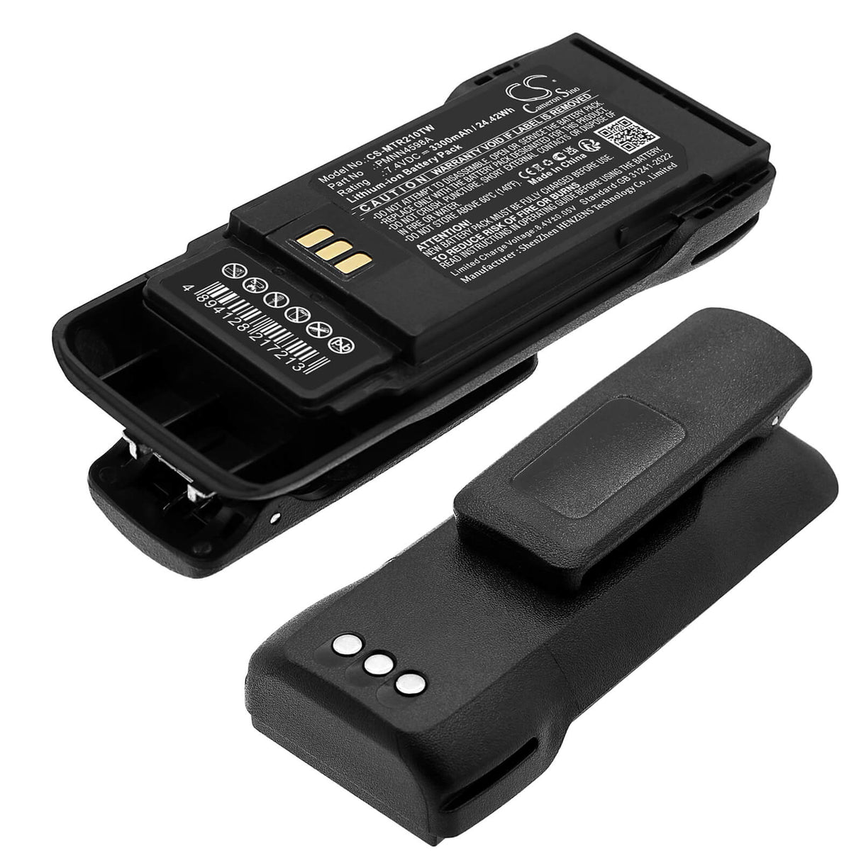 7.4V, Li-ion, 3300mAh, Two-Way Radio battery fits Motorola, PMNN4598A, R2, 24.42Wh Two-Way Radio Cameron Sino Technology Limited