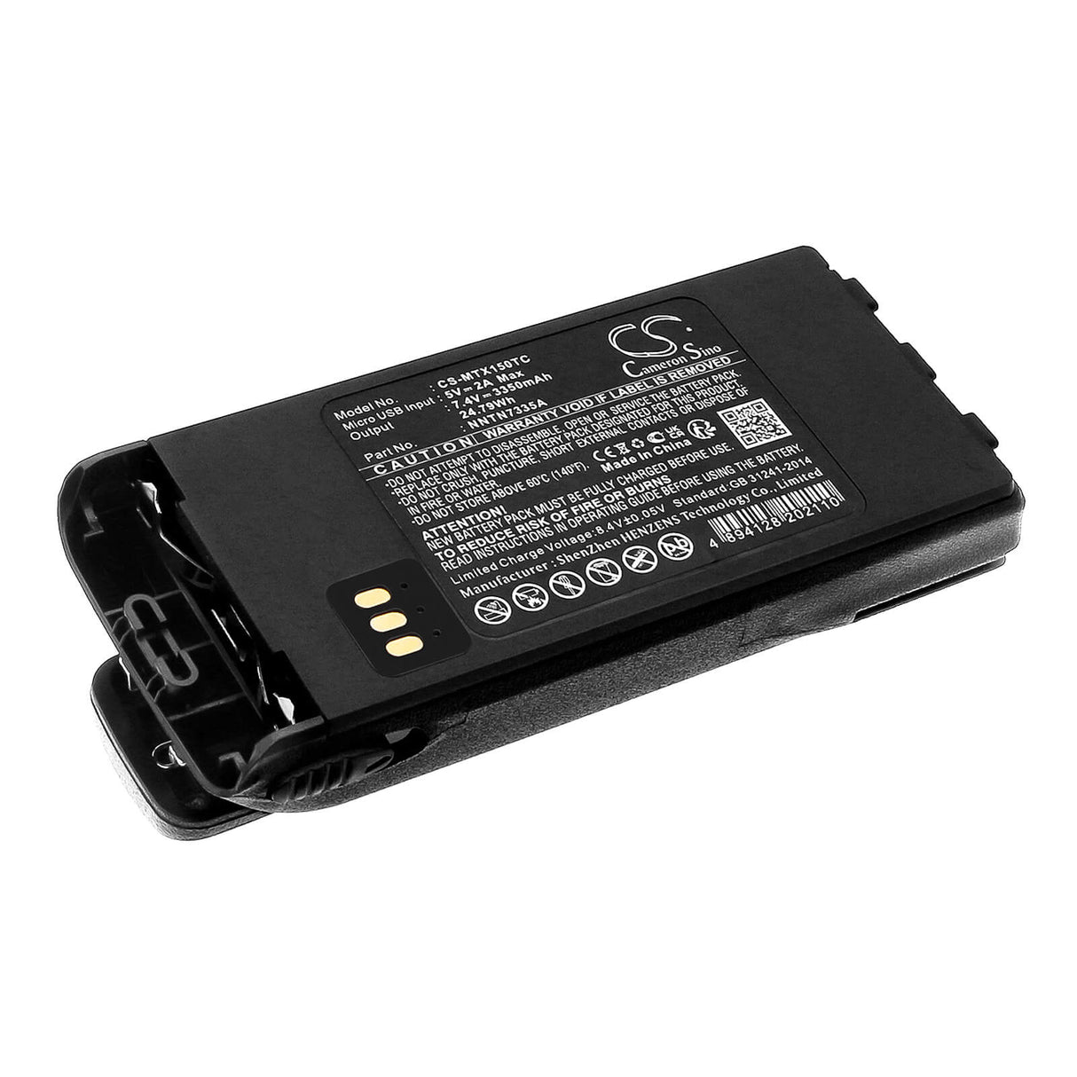 7.4V, Li-ion, 3350mAh, Two-Way Radio Battery with USB-C charge port fits Motorola, Mt1500, Nt1500, 24.79Wh Two-Way Radio Cameron Sino Technology Limited