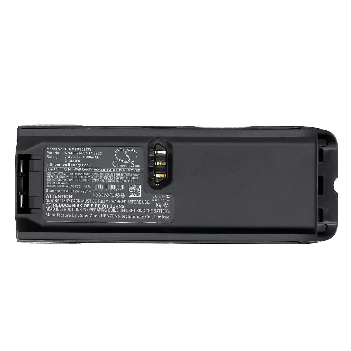 7.4V, Li-ion, 4300mAh, Two-Way Radio battery fits Motorola, Bp8299mhuc, Ntn8293, Ntn8294, 31.82Wh Two-Way Radio Cameron Sino Technology Limited