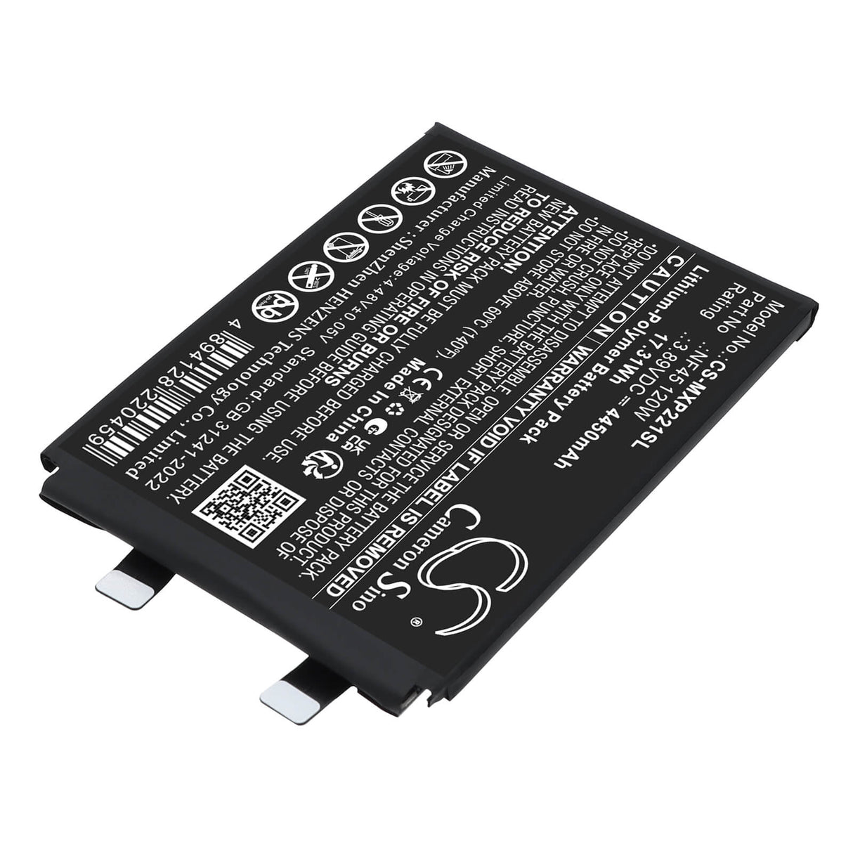 3.89V, Li-Polymer, 4450mAh, Mobile, SmartPhone battery fits Motorola, NF45 120W, Edge 30 Ultra (120W), Moto X30 Pro (120W), 17.31Wh Mobile, SmartPhone Cameron Sino Technology Limited