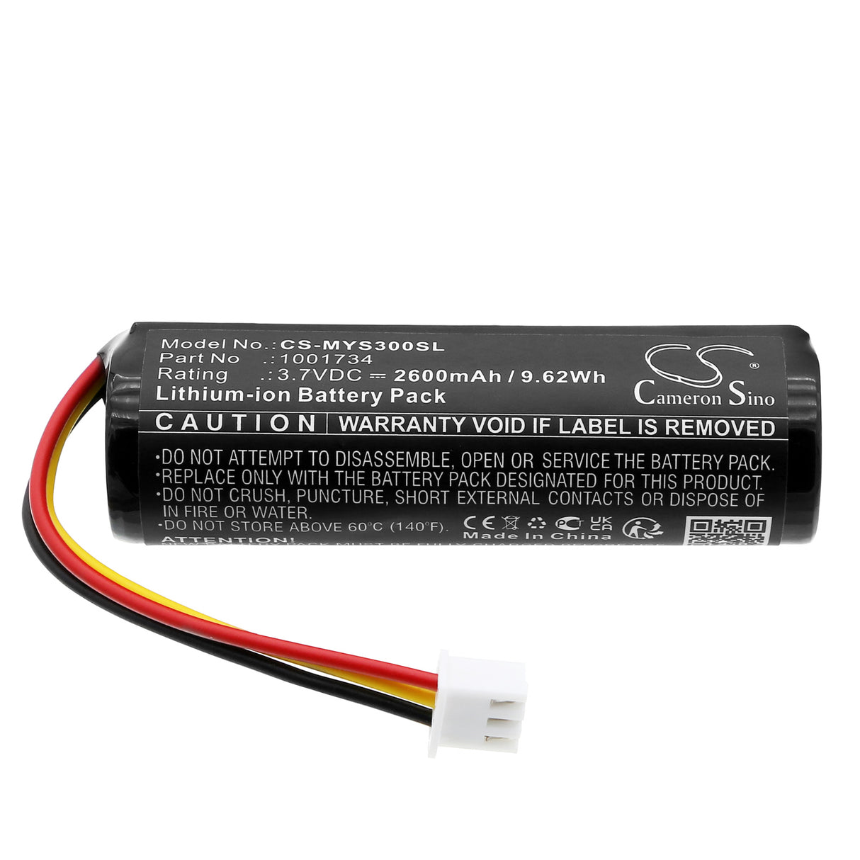 3.7V, Li-ion, 2600mAh, Medical battery fits Envitec, 1001734, 1001844, MySign O O2 Meter, 9.62Wh Medical Cameron Sino Technology Limited