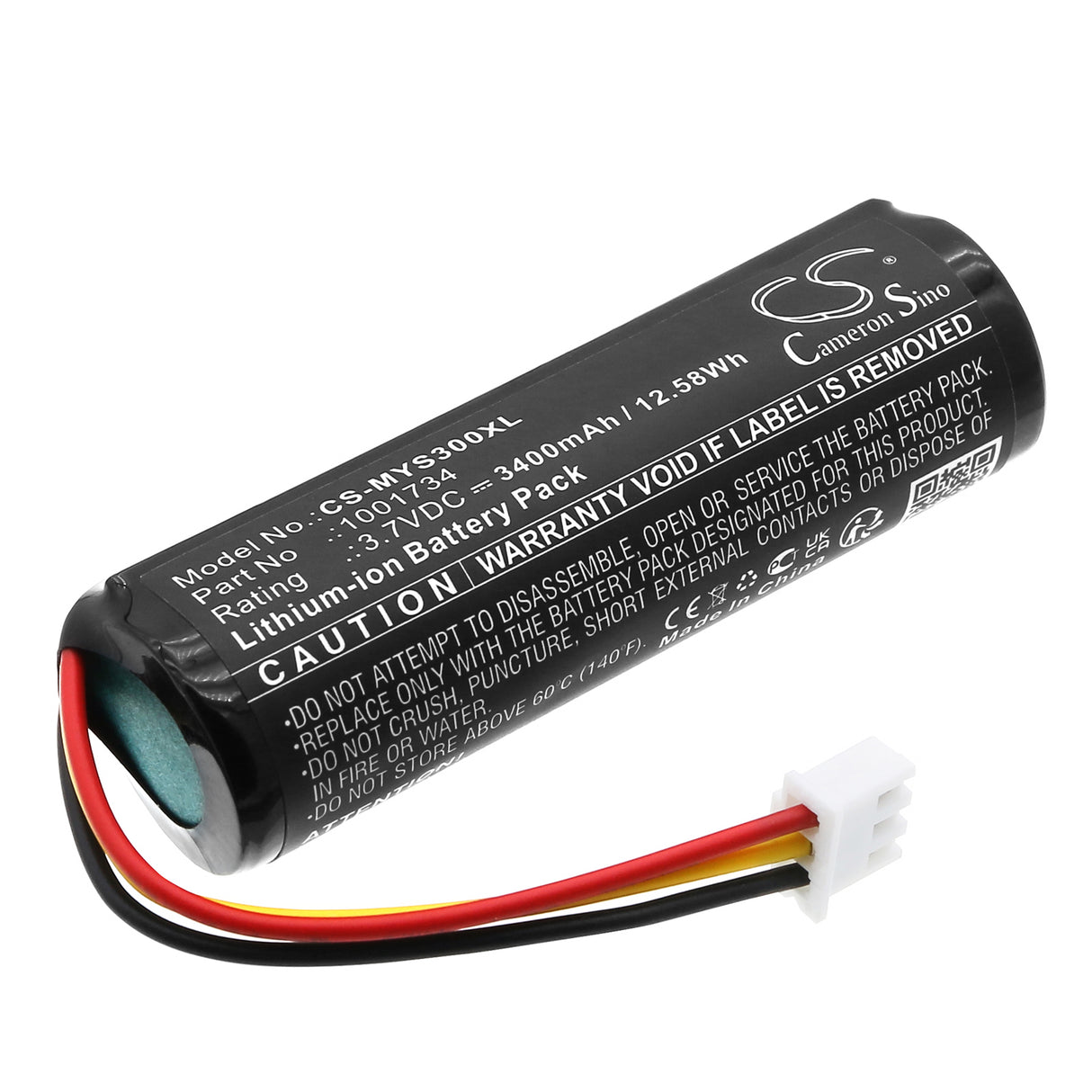 3.7V, Li-ion, 3400mAh, Medical battery fits Envitec, 1001734, 1001844, MySign O O2 Meter, 12.58Wh Medical Cameron Sino Technology Limited