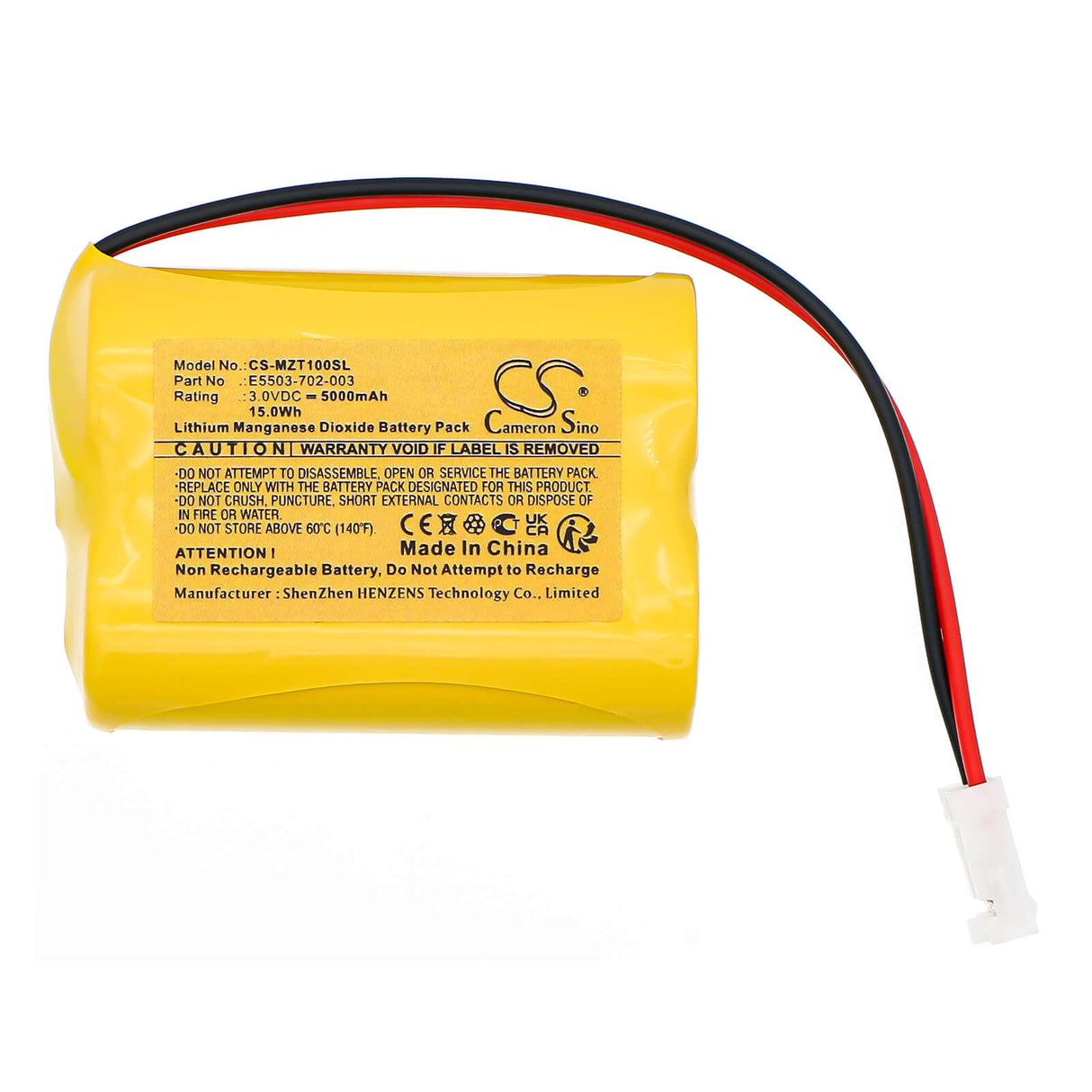 3.0V, Li-MnO2, 5000mAh, PLC battery fits Fdk, Cr17450-2wk27, Cr17450er-f2x, 15.0Wh PLC Cameron Sino Technology Limited