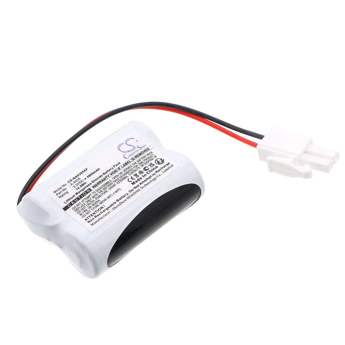 3.0V, Li-MnO2, 4800mAh, batterie de chasse d'eau automatique convient à Inax, A-4035, In-am-90, 14.4Wh Chasse d'eau automatique Cameron Sino Technology Limited