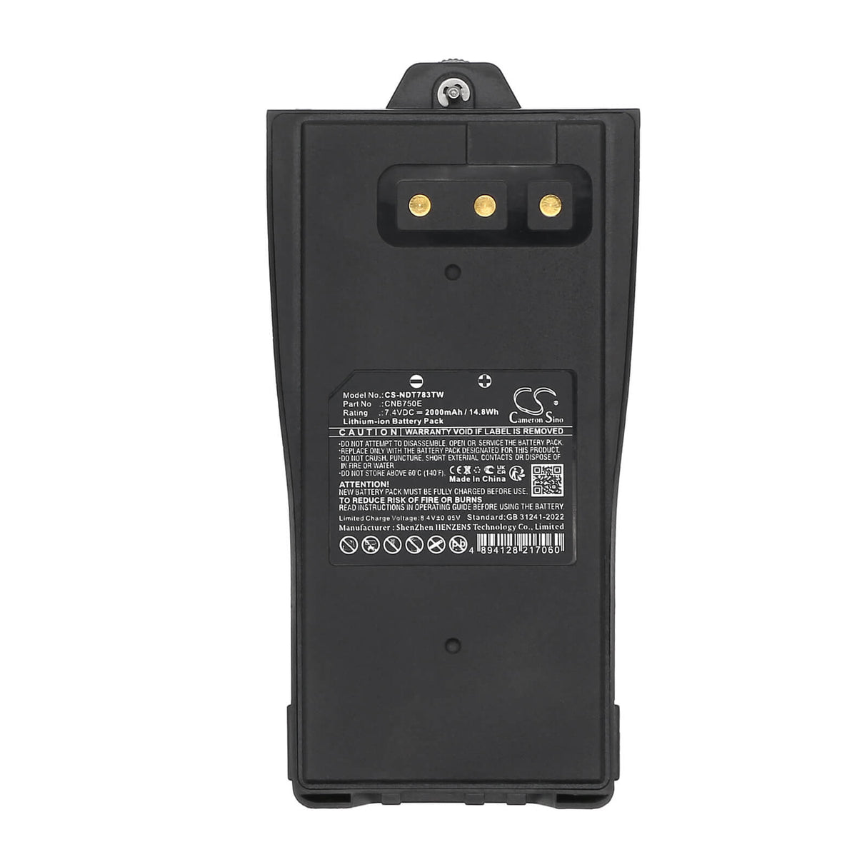 7.4V, Li-ion, 2000mAh, Two-Way Radio battery fits Entel, CNB750E, HT640, HT642, 14.8Wh Two-Way Radio Cameron Sino Technology Limited