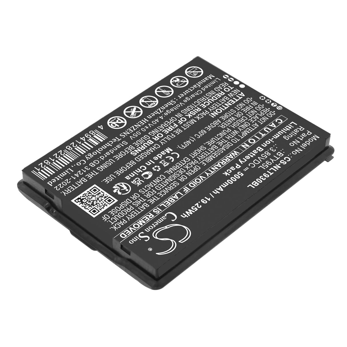 3.85V, Li-ion, 5000mAh, Barcode Scanner battery fits Newland, BTY95L, MT93, MT93 Megattera, 19.25Wh Barcode Scanner Cameron Sino Technology Limited