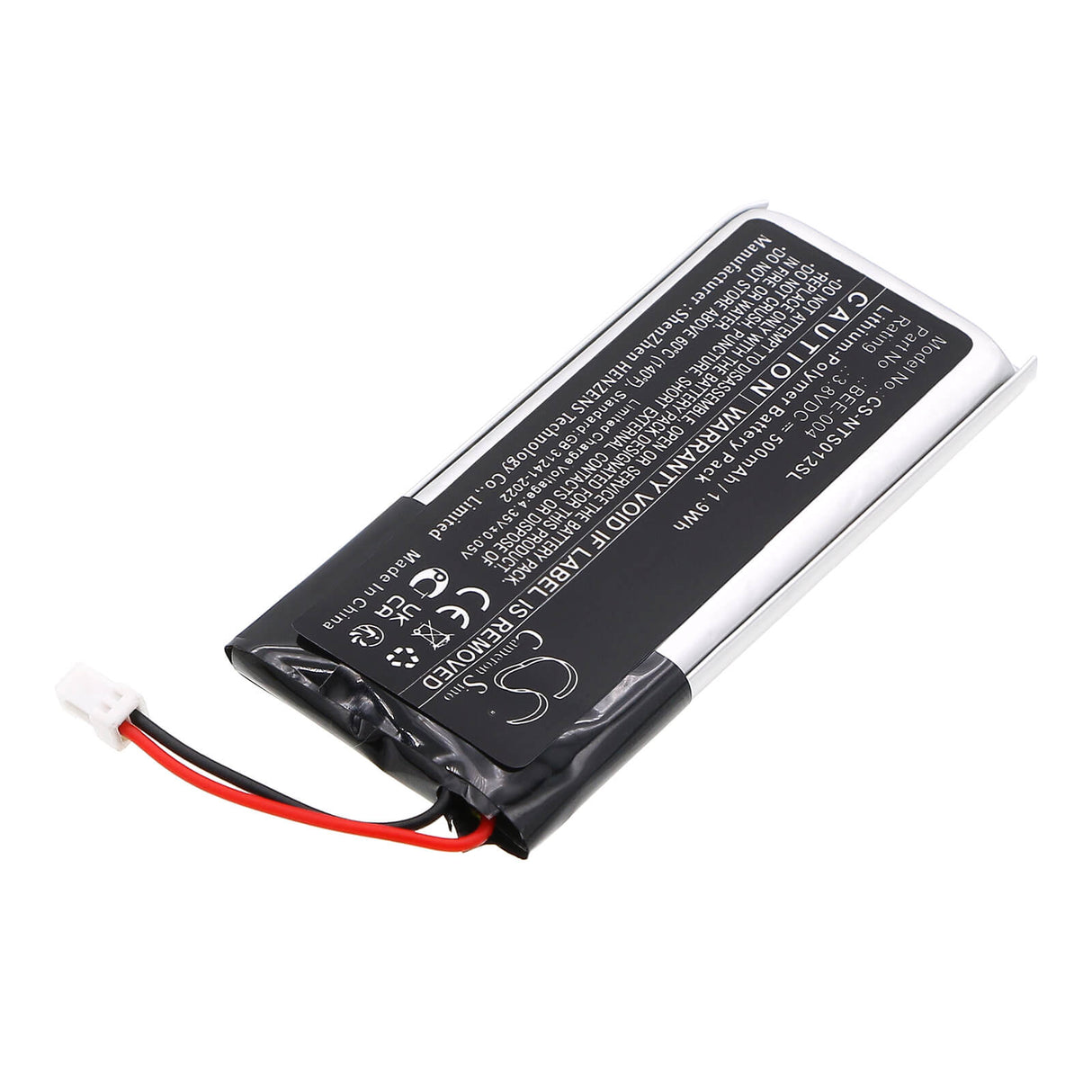 3,8V, Li-Polymer, 500mAh, batterie de console de jeu compatible avec Nintendo, BEE-004, BBE 012, BBE-012, 1,9Wh Console de jeu Cameron Sino Technology Limited