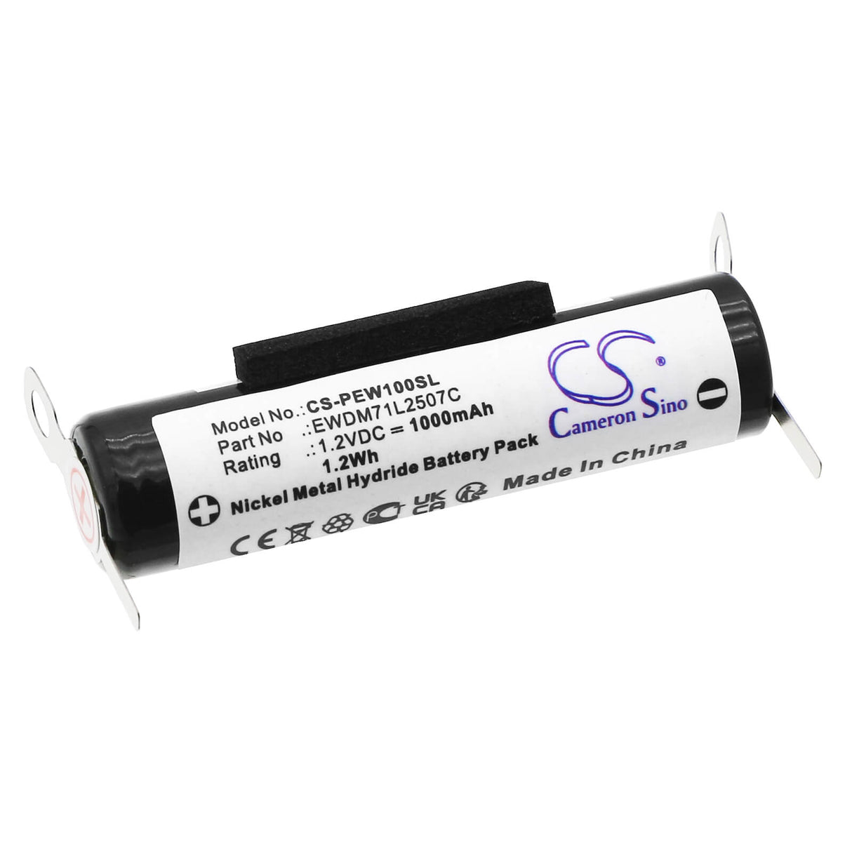 1.2V, Ni-MH, 1000mAh Toothbrush Battery fits Panasonic, Ew-dc01, 1.2Wh Toothbrush Cameron Sino Technology Limited