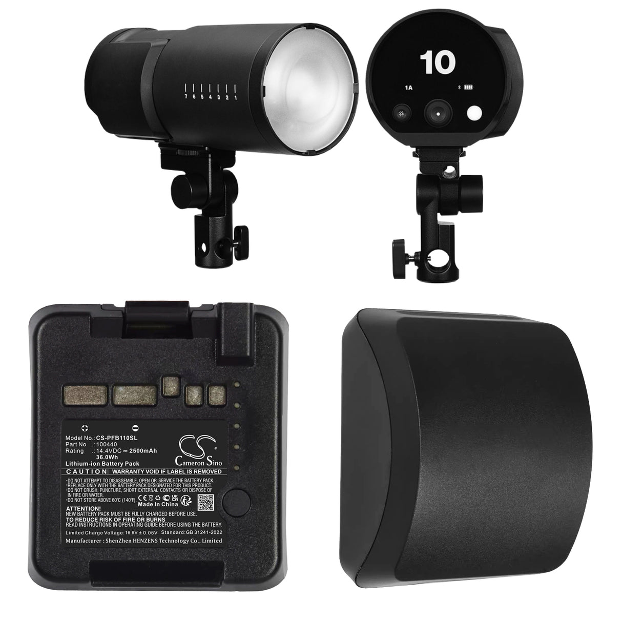 14.4V, Li-ion, 2500mAh, Strobe Lighting battery fits Profoto, 100440, B10, B10 Plus, 36.0Wh Strobe Lighting Cameron Sino Technology Limited
