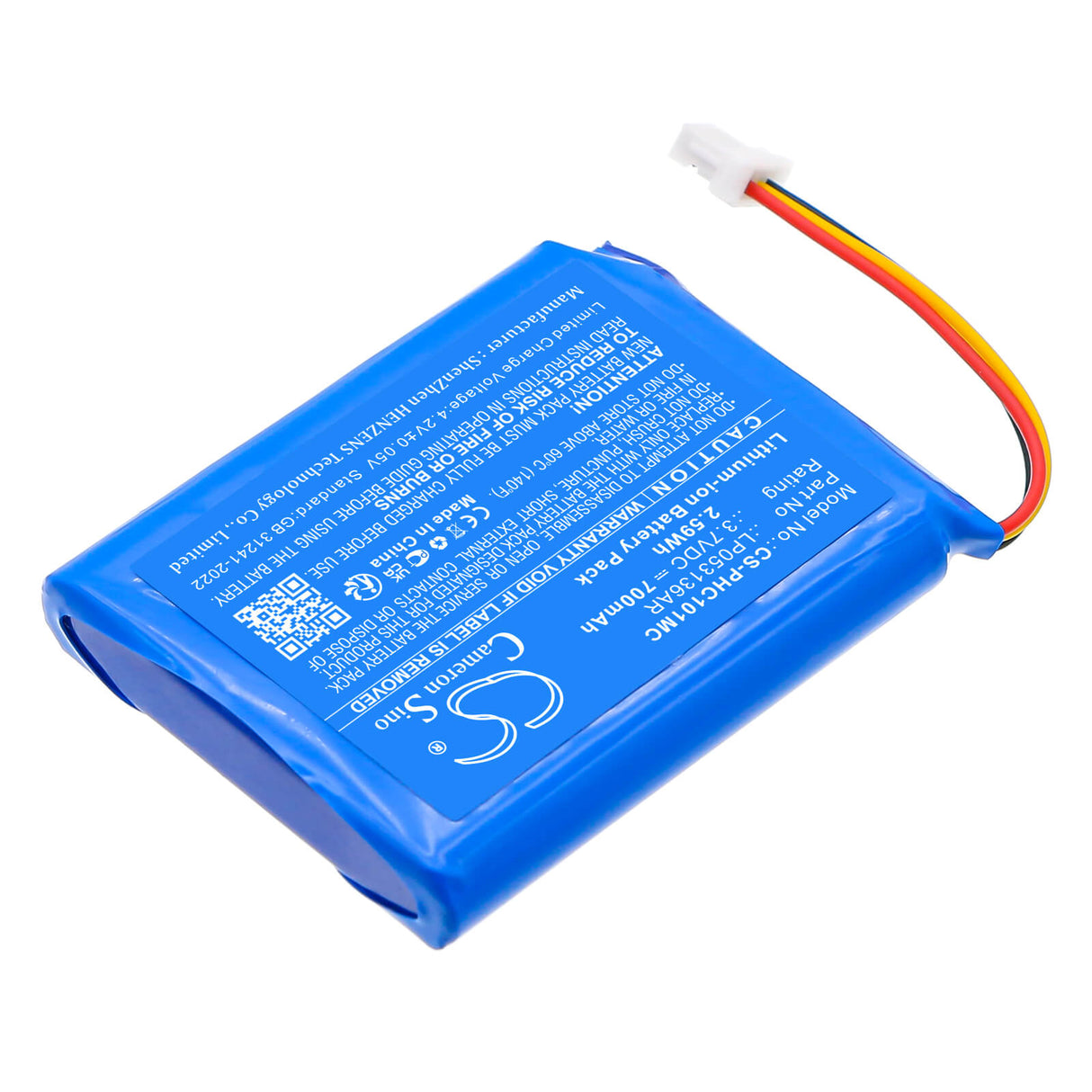 3.7V, Li-ion, 700mAh, Batterie d'appareil photo compatible avec Philips, LP053136AR, ESee CAM101BL/00, 2.59Wh Appareil photo Cameron Sino Technology Limited
