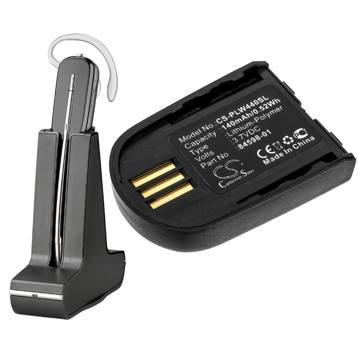 Headset Battery For Plantronics Savi, Savi 440, Savi W440 3.7v, 140mah - 0.52wh Wireless Headset Cameron Sino Technology Limited