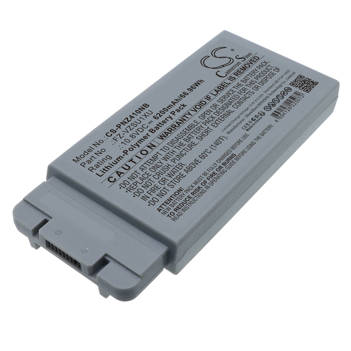 10.8V, Li-Polymer, 6200mAh, Notebook, Laptop battery fits Panasonic, FZ-VZSU1XU, FZ-40ABAACAJ, FZ-40ABAAXAJ, 66.96Wh Notebook, Laptop Cameron Sino Technology Limited