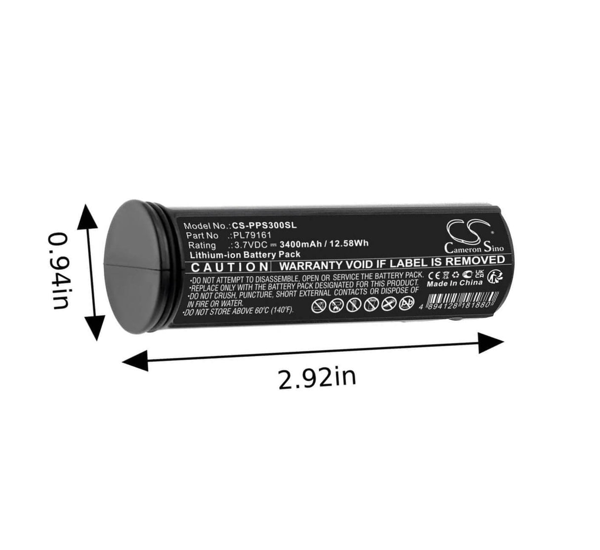 3,7V, Li-ion, 3400mAh, Batterie de télescope compatible avec Pulsar, Aps 3, Axion Xm, Axion Xq, 12,58Wh Télescope Cameron Sino Technology Limited