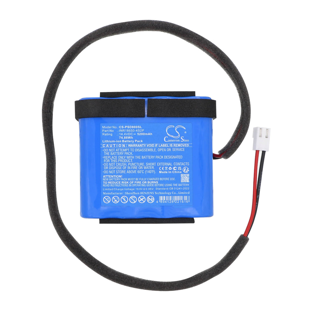 14.4V, Li-ion, 5200mAh, Speaker battery fits Philips, INR18650-4S2P, SD80, SD80 Outdoor speaker, 74.88Wh Speaker Cameron Sino Technology Limited