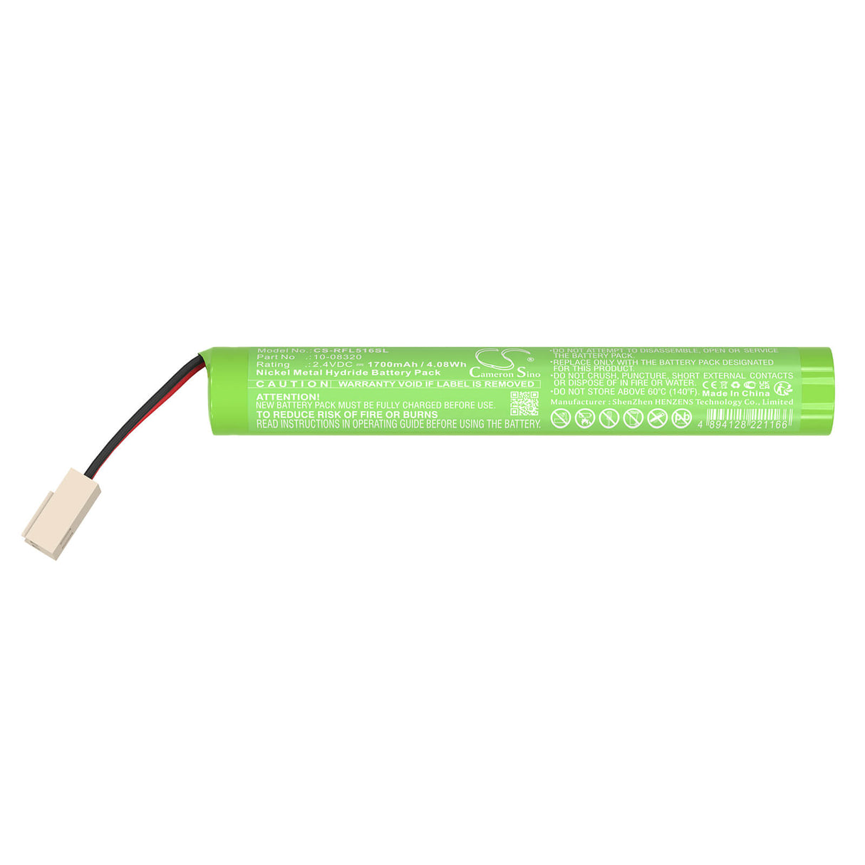 2.4V, Ni-MH, 1700mAh, Equipment, Survey, Test battery fits Geo-Fennel, 10-08320, FL190, Rotationslaser EL 515 Plus, 4.08Wh Equipment, Survey, Test Cameron Sino Technology Limited