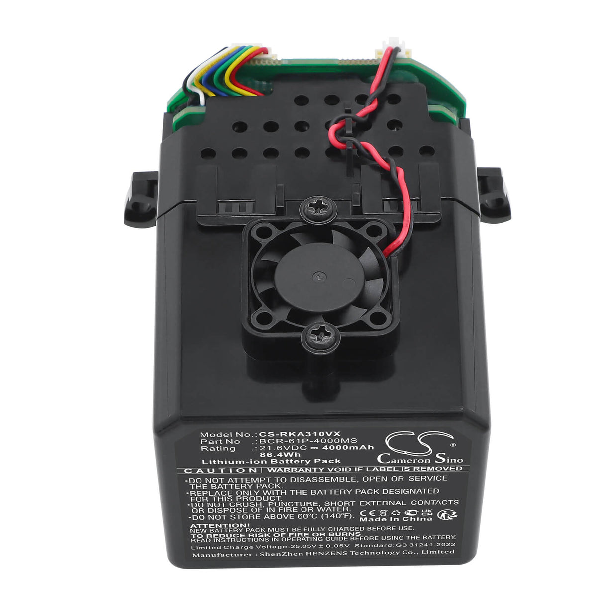 21.6V, Li-ion, 4000mAh, Vacuum battery fits Roborock, BCR-61P-4000MS, A30 Pro, A30 Pro Combo, 86.4Wh Vacuum Cameron Sino Technology Limited