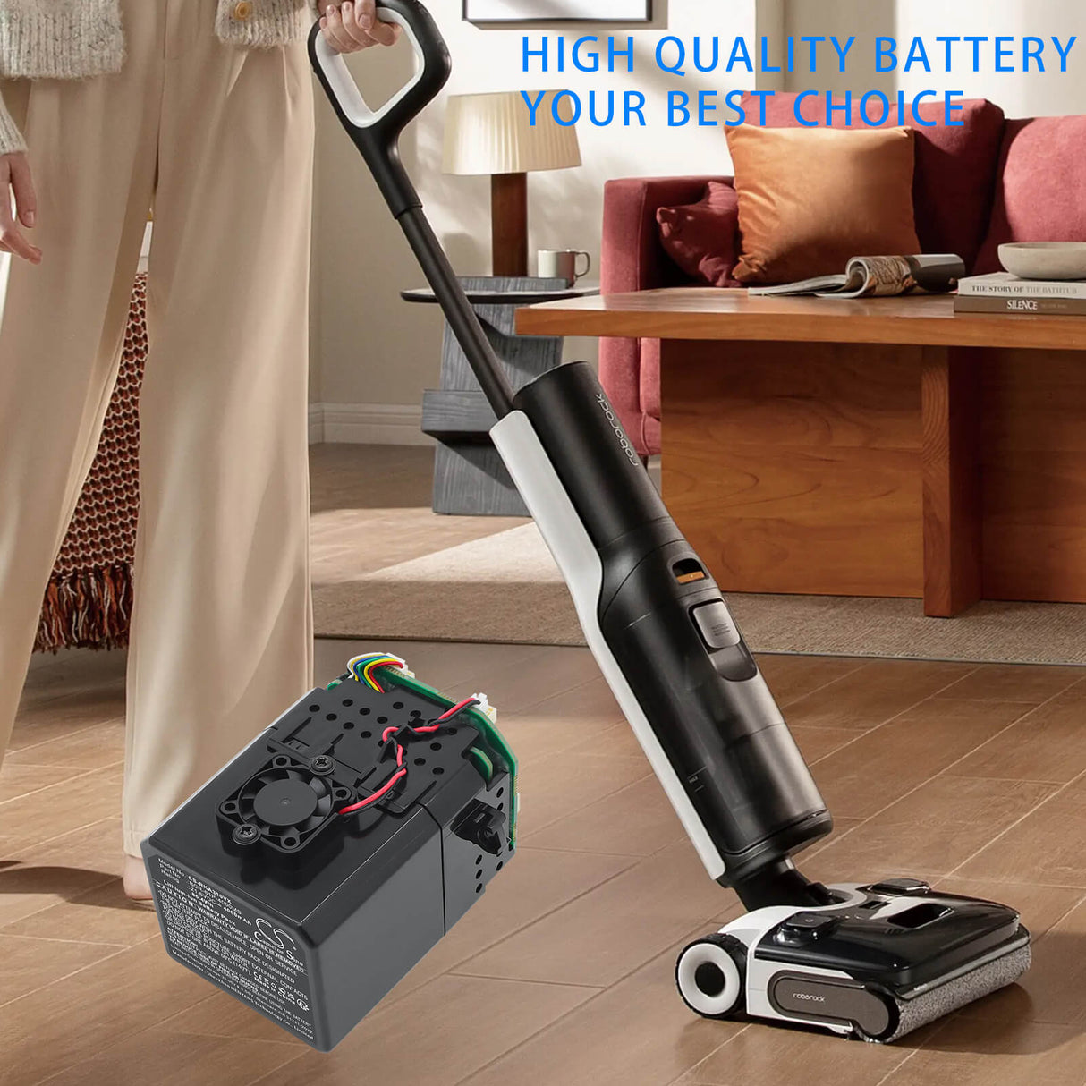 21.6V, Li-ion, 4000mAh, Vacuum battery fits Roborock, BCR-61P-4000MS, A30 Pro, A30 Pro Combo, 86.4Wh Vacuum Cameron Sino Technology Limited