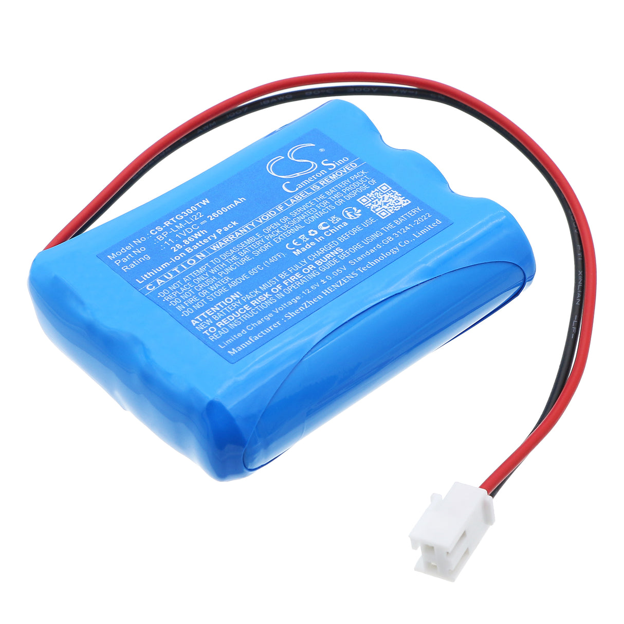 11.1V, Li-ion, 2600mAh, Two-Way Radio battery fits Ritron, BP-LM-Li22, Generation 3 LoudMouth Receivers, 28.86Wh Two-Way Radio Cameron Sino Technology Limited