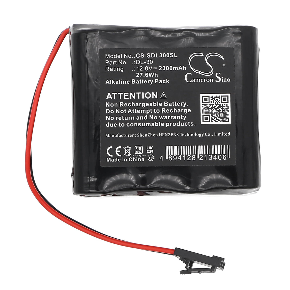 12.0V, Alcaline, 2300mAh, Batterie de serrure de porte compatible avec Locknetics, K380-001, 27.6Wh Serrure de porte Cameron Sino Technology Limited