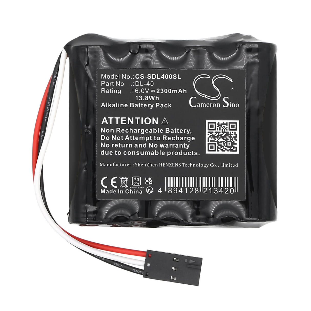 6,0V, Alcaline, 2300mAh, batterie de serrure de porte convient à Best Access Systems, 1003, 11pdbb, 13,8Wh serrure de porte Cameron Sino Technology Limited