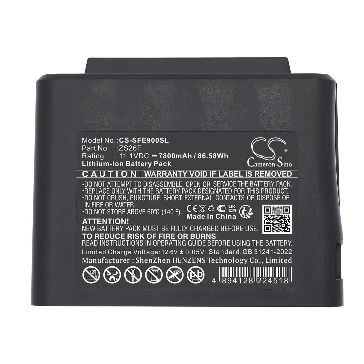 11.1V, Li-ion, 7800mAh, Equipment, Survey, Test battery fits Signalfire, ZS26F, AI-7 Optical Fiber Fusion Splicer, AI-7C Optical Fiber Fusion Splicer, 86.58Wh Equipment, Survey, Test Cameron Sino Technology Limited