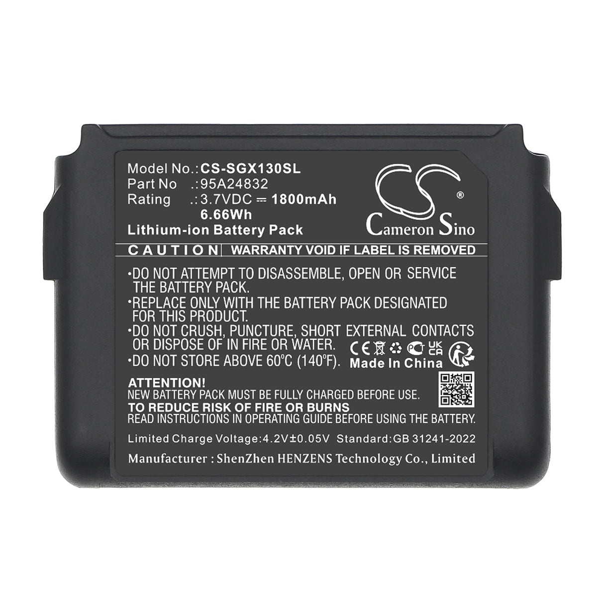 3.7V, Li-ion, 1800mAh, Transmitters & Receiver battery fits Shure, 95A24832, ADX1 bodypack transmitter, ADX1 Digital Wireless Bodypack Transmitter, 6.66Wh Transmitters & Receiver Cameron Sino Technology Limited