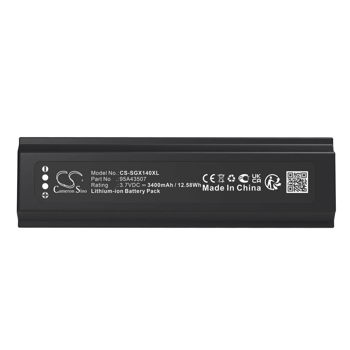 3.7V, Li-ion, 3400mAh, Batterie de microphone compatible avec Shure, 95A43507, GLXD+, GLXD+ Microphone sans fil à main, 12.58Wh Microphone Cameron Sino Technology Limited