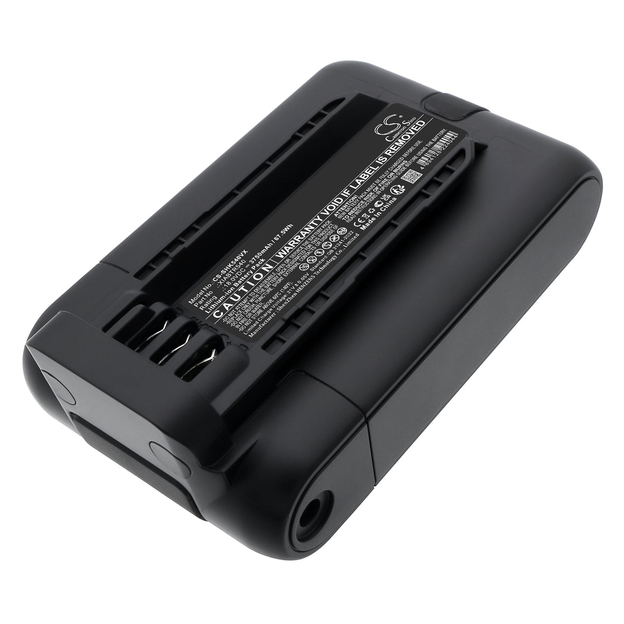 18V, Li-ion, 3750mAh, Vacuum battery fits Shark, XIABTR540, 67.5Wh Vacuum Cameron Sino Technology Limited