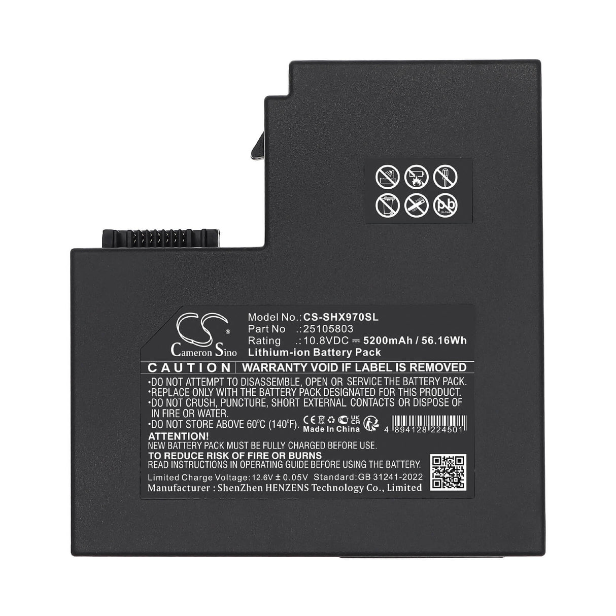 10.8V, Li-ion, 5200mAh, Equipment, Survey, Test battery fits Shinho, 25105803, S16 Fusion Splicer, X-11E Fusion Splicer, 56.16Wh Equipment, Survey, Test Cameron Sino Technology Limited