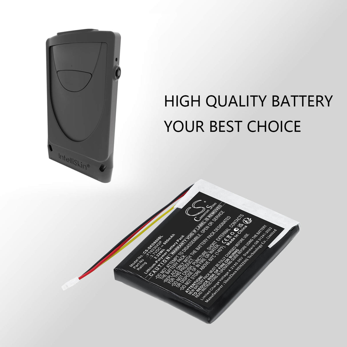 3.7V, Li-Polymer, 600mAh, Barcode Scanner battery fits Socket Mobile, FT623042P, S860, D840, 2.22Wh Barcode Scanner Cameron Sino Technology Limited