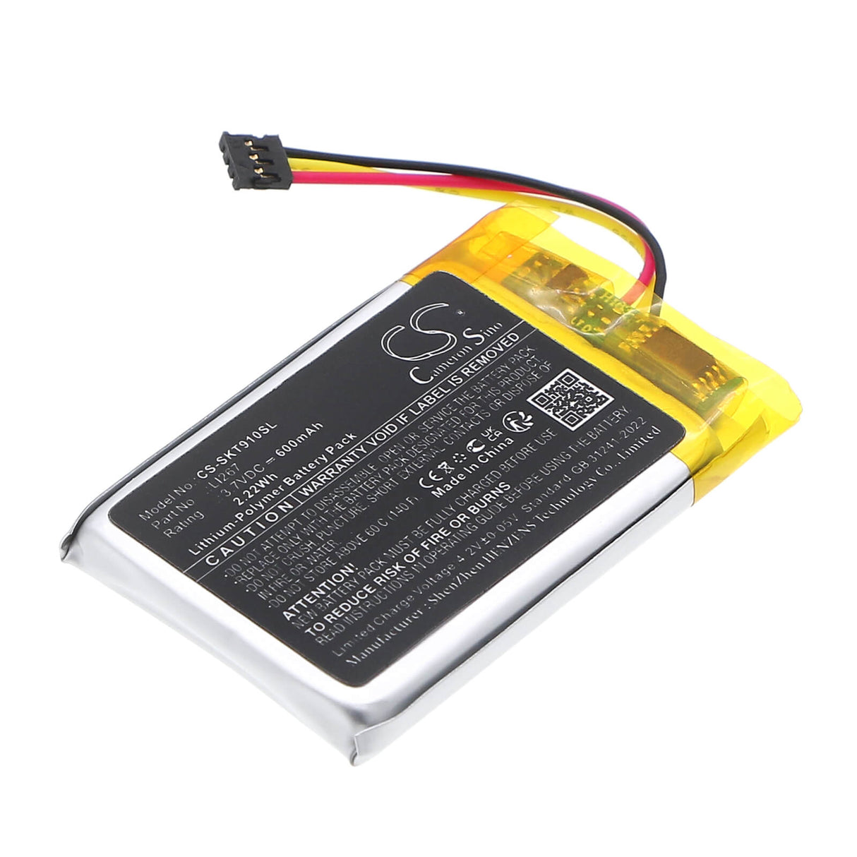 3.7V, Li-Polymer, 600mAh, Wireless Headset battery fits Shokz, LI267, Openfit T910 Charging Case, 2.22Wh Wireless Headset Cameron Sino Technology Limited
