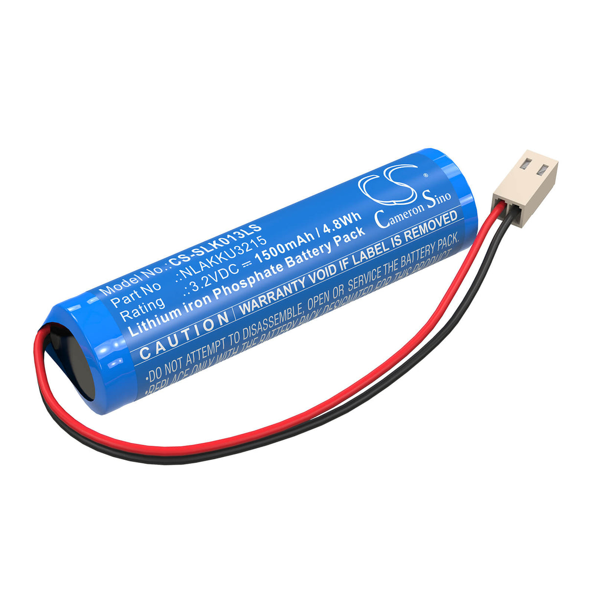 3,2V, LiFePO4, 1500mAh, Batterie d'éclairage d'urgence compatible avec Schrack, NLAKKU3215, A3U383AT2.V2-S, A3U383AT2.V2-W, 4,8Wh Éclairage d'urgence Cameron Sino Technology Limited