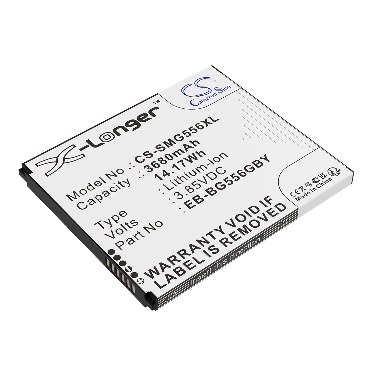 3.85V, Li-ion, 3680mAh, Mobile, SmartPhone battery fits Samsung, EB-BG556GBY, Galaxy Xcover 7, Galaxy XCover7 5G, 14.17Wh Mobile, SmartPhone Cameron Sino Technology Limited