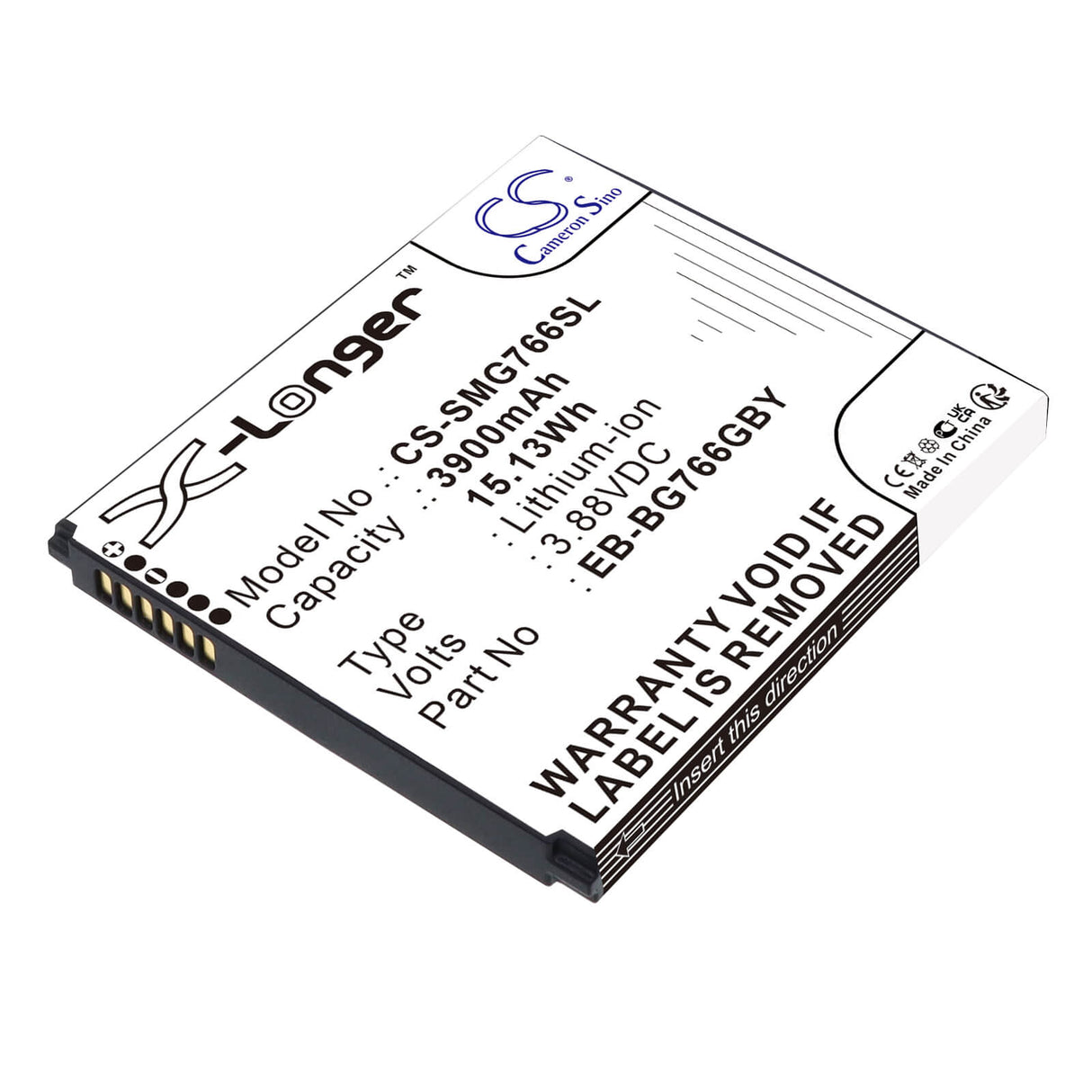 3.88V, Li-ion, 3900mAh, Mobile, SmartPhone battery fits Samsung, GH43-05270A, Galaxy XCover7 Pro, SM-G766B, 15.13Wh Mobile, SmartPhone Cameron Sino Technology Limited