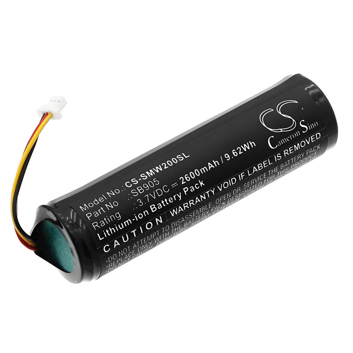 3,7V, Li-ion, 2600mAh, batterie pour émetteurs et récepteurs compatible avec Shure, 95a35233, émetteur portatif Mxw, émetteur portatif Mxw2, 9,62Wh émetteurs et récepteur Cameron Sino Technology Limited