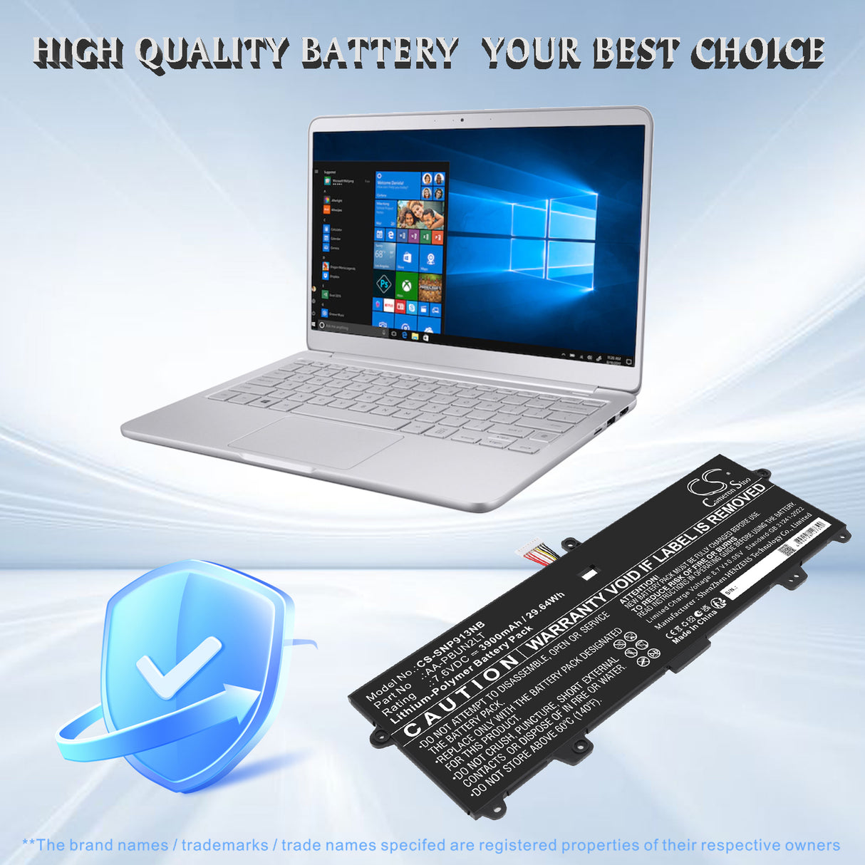 7.6V, Li-Polymer, 3900mAh, Notebook, Laptop battery fits Samsung, AA-PBUN2LT, Notebook 9 13.3", NP900X3L, 29.64Wh Notebook, Laptop Cameron Sino Technology Limited