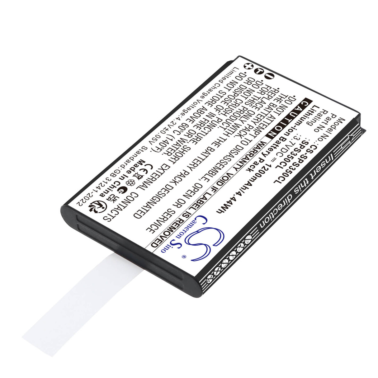 3.7V, Li-ion, 1200mAh, Cordless Phone battery fits SpectraLink, 84743432, S35 DECT Handset, S37 S35 DECT Handset, 4.44Wh Cordless Phone Cameron Sino Technology Limited