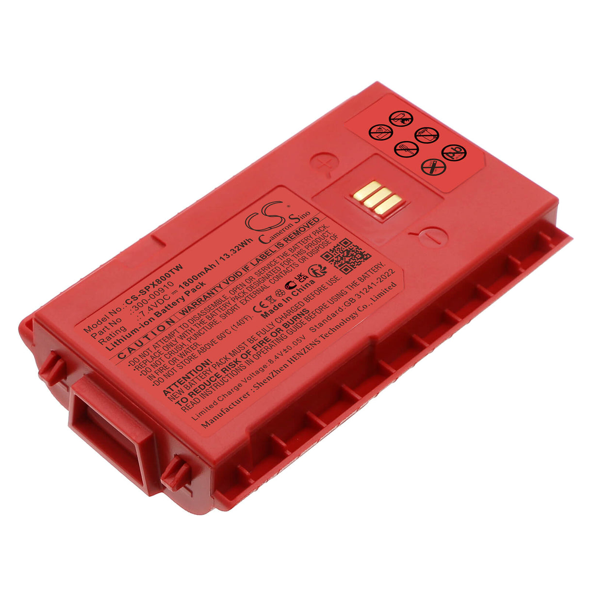 7.4V, Li-ion, 1800mAh, Two-Way Radio battery fits Sepura, 300-00910, STP8X, STP8X000, 13.32Wh Two-Way Radio Cameron Sino Technology Limited