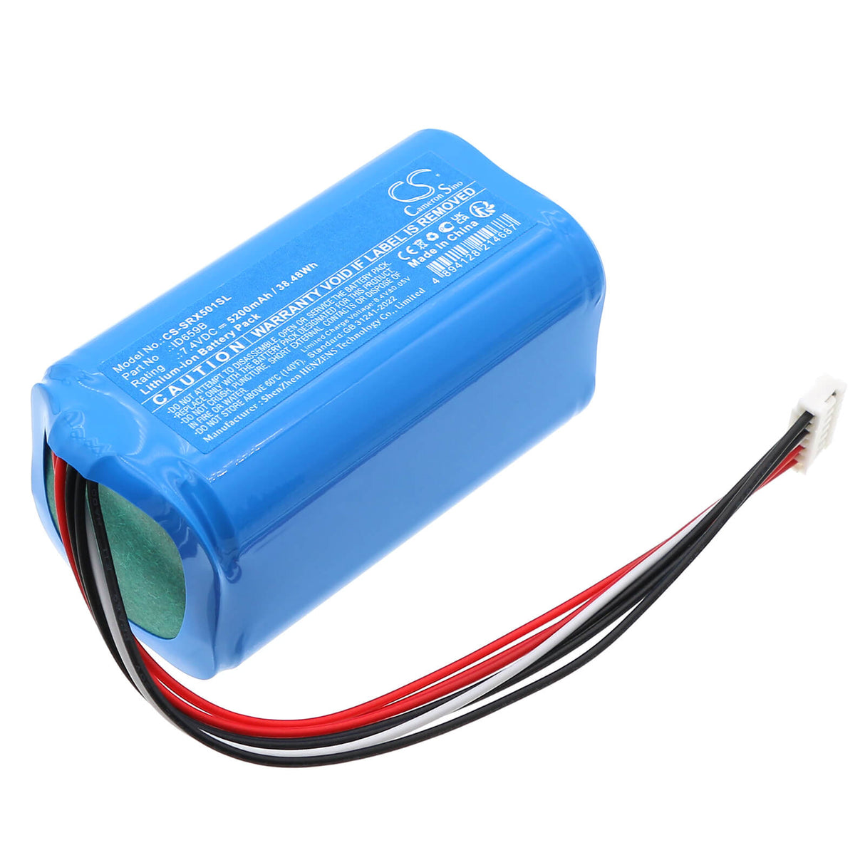 7.4V, Li-ion, 5200mAh, Batterie pour haut-parleur compatible avec Sony, Id659b, Srs-xb501, Srs-xb501g, 38.48Wh Haut-parleur Cameron Sino Technology Limited