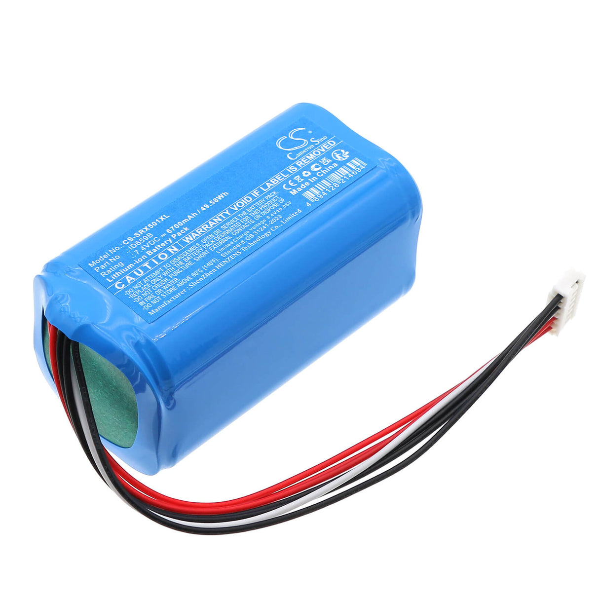 7.4V, Li-ion, 6700mAh, Batterie de haut-parleur compatible avec Sony, Id659b, Srs-xb501, Srs-xb501g, 49.58Wh Haut-parleur Cameron Sino Technology Limited